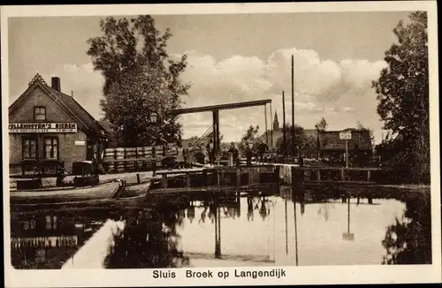 Ak Broek op Langedijk Nordholland Niederlande, Schleuse