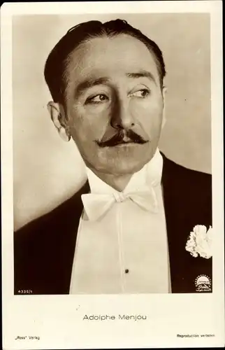 Ak Schauspieler Adolphe Menjou, Portrait