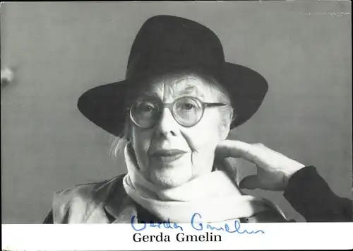 Ak Schauspielerin Gerda Gmelin, Portrait, Autogramm