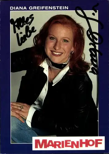 Ak Schauspielerin Diana Greifenstein, Portrait, Autogramm