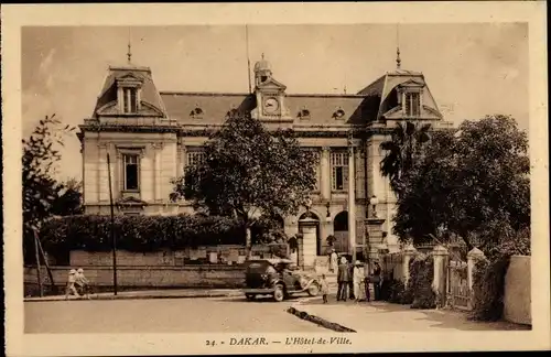 Ak Dakar Senegal, L'Hotel de Ville, Blick auf das Rathaus