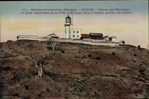 Ak Dakar Senegal, Blick zum Leuchtturm