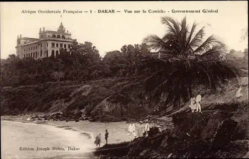 Ak Dakar Senegal, Blick auf die Corniche, Generalgouvernement