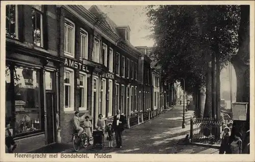 Ak Muiden Nordholland Niederlande, Heerengracht mit Bondshotel