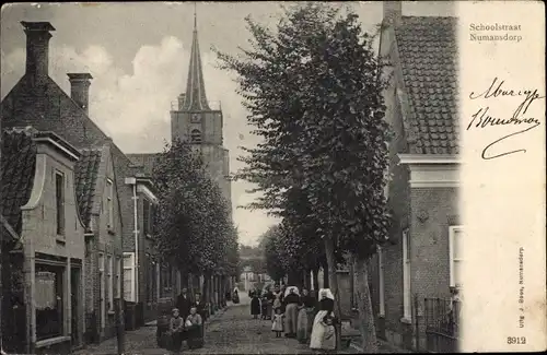 Ak Numansdorp Südholland Niederlande, Schoolstraat