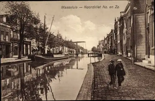 Ak Maassluis Südholland, Noordvliet Nz. und Zz.