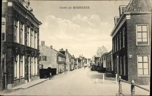 Ak Meerkerk Südholland, Straßenpartie, Häuser