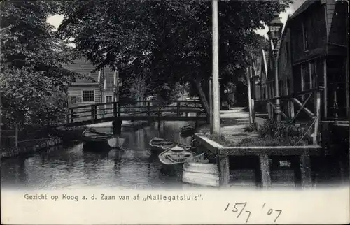 Ak Koog an der Zaan Nordholland Niederlande, Mallegatsluis