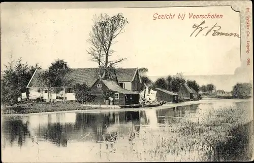 Ak Voorschoten Südholland, Kanalpartie