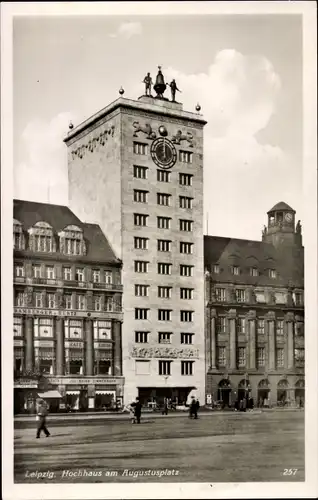 Ak Leipzig in Sachsen, Hochhaus, Augustusplatz