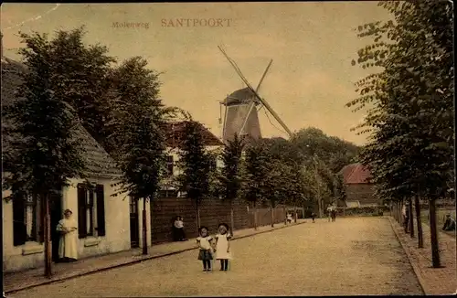 Ak Santpoort Nordholland Niederlande, Molenweg