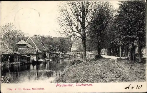 Ak Medemblik Nordholland Niederlande, Vlietstroom