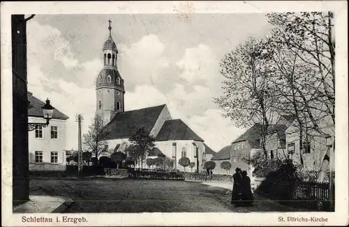 Ak Schlettau im Erzgebirge, St. Ullrichs-Kirche