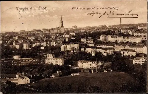 Ak Annaberg Buchholz im Erzgebirge, Blick von Buchholz Schottenberg