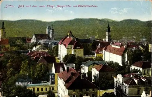 Ak Zittau in der Oberlausitz, Blick auf das neue Königliche Amtsgericht, Gefangenenhaus