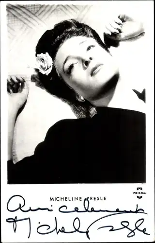Ak Schauspielerin Micheline Presle, Portrait, Autogramm