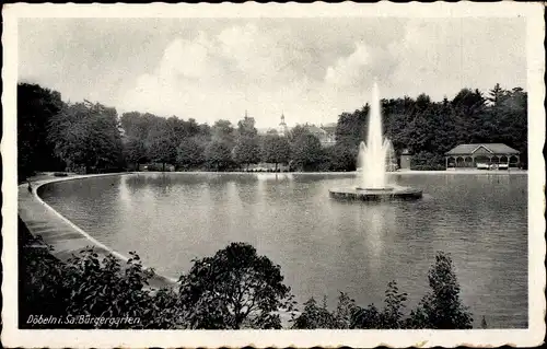 Ak Döbeln in Sachsen, Bürgergarten, Wasserspiel