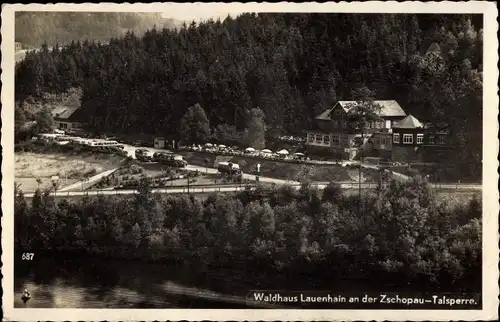 Ak Mittweida in Sachsen, Blick zum Waldhaus Lauenhain an der Zschopautalsperre