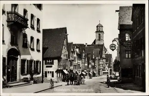 Ak Segringen Dinkelsbühl im Kreis Ansbach Mittelfranken, Turm, Pferdekutsche