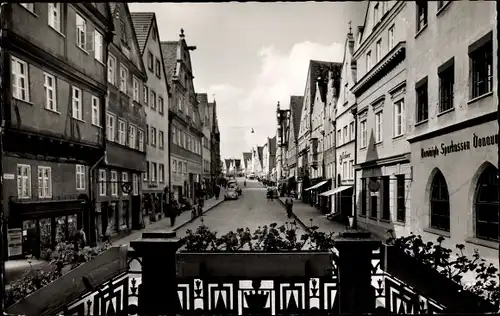 Ak Donauwörth in Schwaben Bayern, Straßenpartie, Rathaus