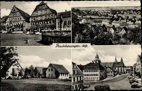 Ak Feuchtwangen in Mittelfranken, Brunnen, Kirche