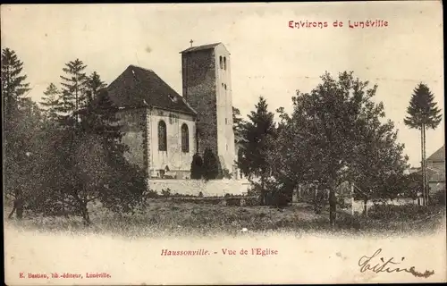 Postkarte Haussonville Meurthe et Moselle, Blick auf die Kirche