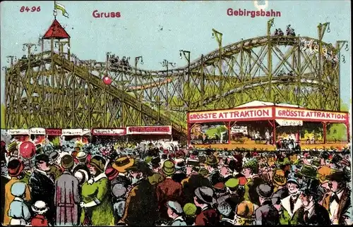 Ak Fest, Feiernde Menschen, Gebirgsbahn, Größte Attraktionen