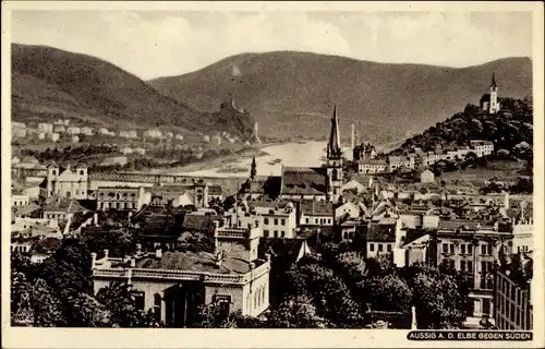 Ak Ústí nad Labem Aussig an der Elbe, Teilansicht