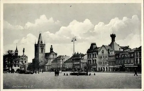 Ak Litoměřice Leitmeritz Region Aussig, Marktplatz