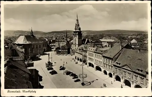 Ak Chomutov Komotau Region Aussig, Marktplatz