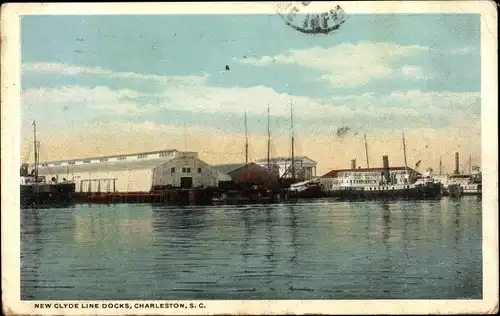 Ak Charleston South Carolina USA, New Clyde Line Docks
