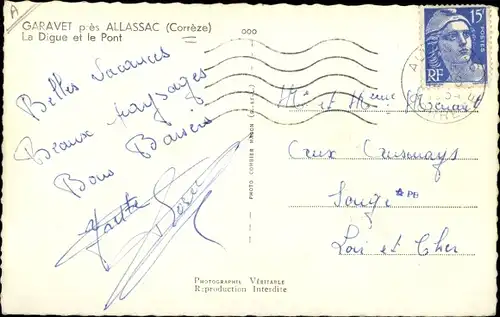 Ak Garavet près Allassac Corrèze, La Digue et le Pont