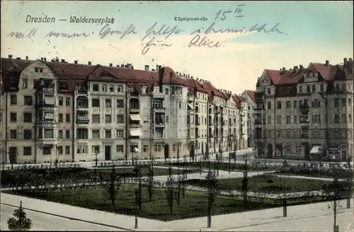 Ak Dresden Zentrum Altstadt, Walderseeplatz, Kügelgenstraße