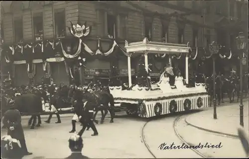 Foto Ak Wrocław Breslau Schlesien, Hintermarkt Bude 97, Festumzug