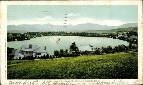Ak New York USA, Mirror Lake, Adirondack Mountains