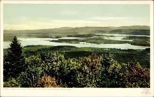 Ak New York USA, Raquette Lake, von West Mountain, Adirondack Mountains