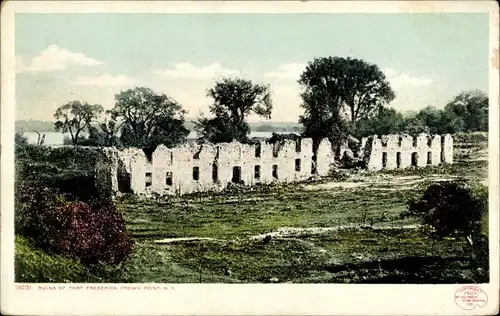 Ak New York USA, Ruinen von Fort Frederick, Crown Point