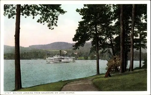 AK Lake George New York USA, Bolton landet von Sagamore am Lake George