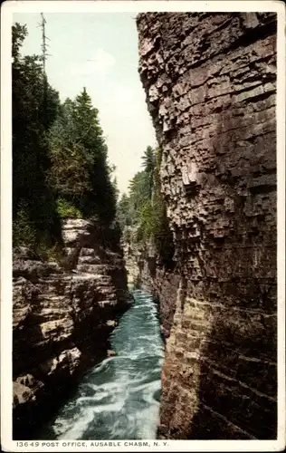 Ak New York USA, Postamt, Ausable Chasm