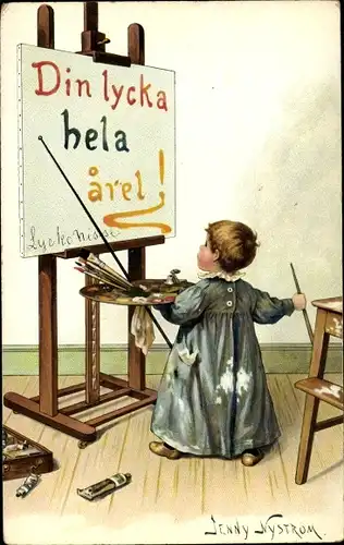 Künstler Ak Nyström, Jenny, Maler, Farbpalette, Gemälde, Atelier