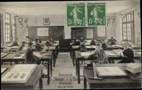 Ak Sluis Zeeland Niederlande, Pensionat St. Joseph, Zeichensaal