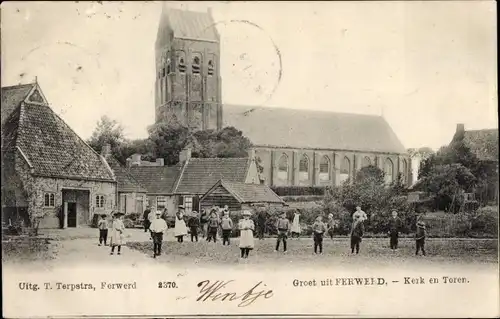 Ak Ferwert Ferwerd Friesland Niederlande, Kirche, Turm