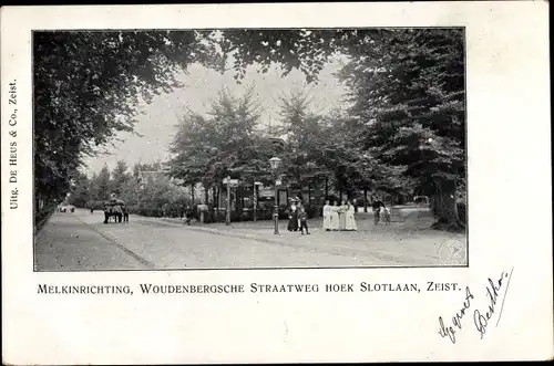 Ak Zeist Utrecht Niederlande, Woudenbergsche Straatweg, Slotlaan, Melkinrichting