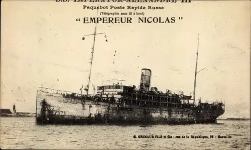 Ak Paquebot Empereur Nicolas, Russian Express Post Paquebot