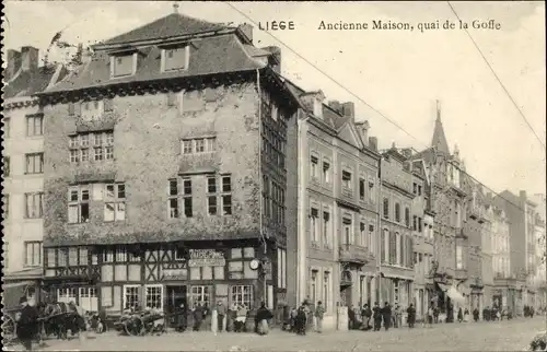 Ak Liège Lüttich Wallonien, Altes Haus, Quai de la Goffe