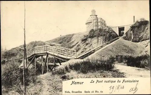 Ak Namur Wallonien, Le Pont rustique du Funiculaire