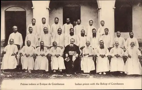 Ak Coimbatore Indianer, indische Priester und Bischof von Coimbatore
