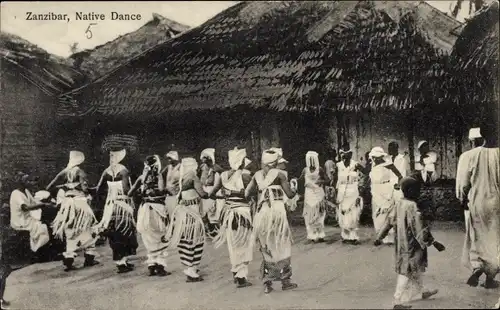 Ak Sansibar Sansibar Tansania, Afrikanische Tänzer