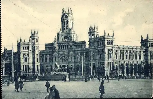 Ak Madrid, Spanien, Postamt