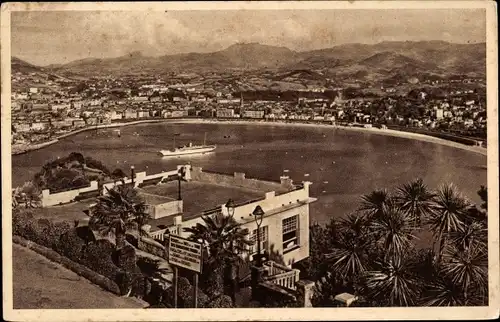 Ak Donostia San Sebastián Baskenland, Blick von Igueldo